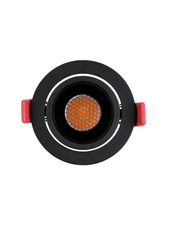 kelvo Metallic Recessed Spot with Built-in LED and Warm White Light White 8.5x8.5cm
