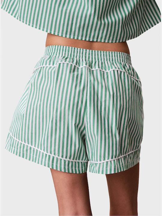 Calvin Klein Summer Cotton Women's Pyjama Shorts Green