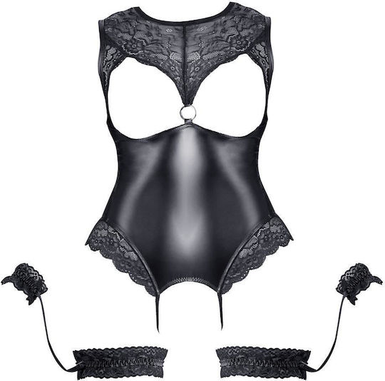 Cottelli Collection Bondage Matte Body with Open Cups Κορμάκι Black