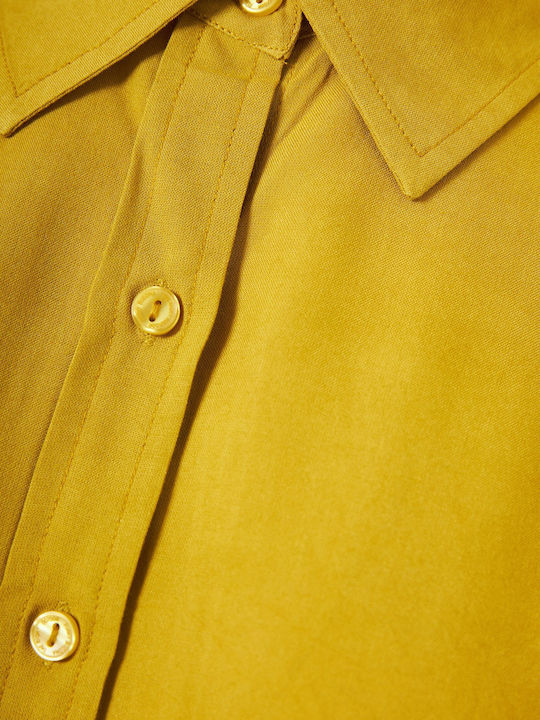 Short Sleeve Women's Shirt Yellow Monochrome