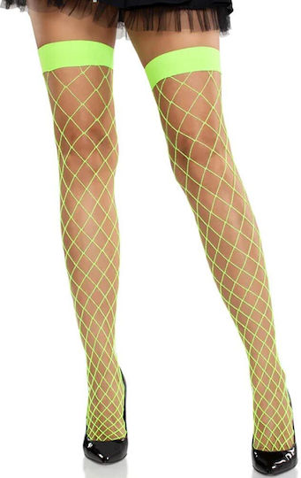Leg Avenue Wide Fishnet Tights Neon Green