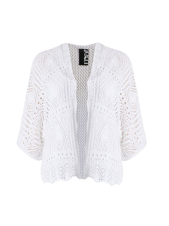 Short Women's Knitted Cardigan In White Colour