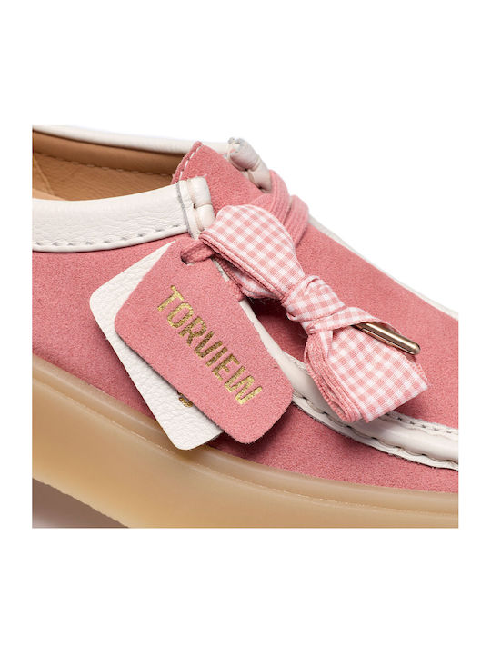 Torview Wallabee Suede Leather Women's Moccasins in Pink Colour
