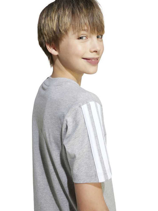 Παιδικό T-shirt Γκρι Essentials 3 Stripes