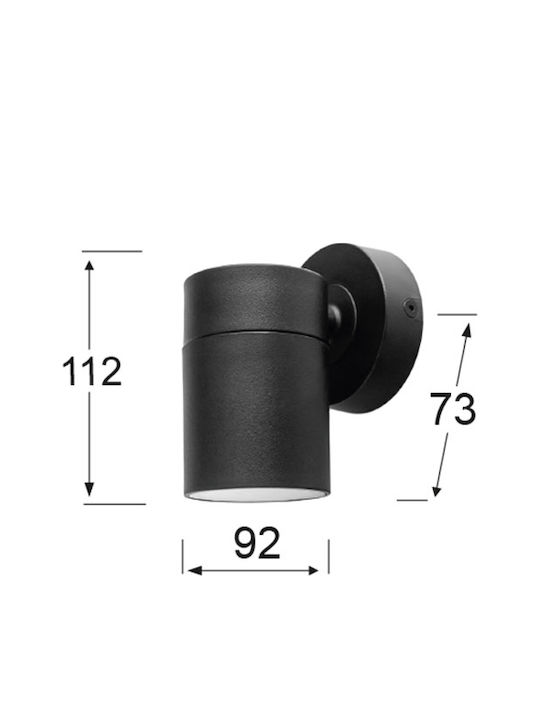 Heronia Lesvos Wall-Mounted Outdoor Spot GU10 IP54 9.2x7.3cm
