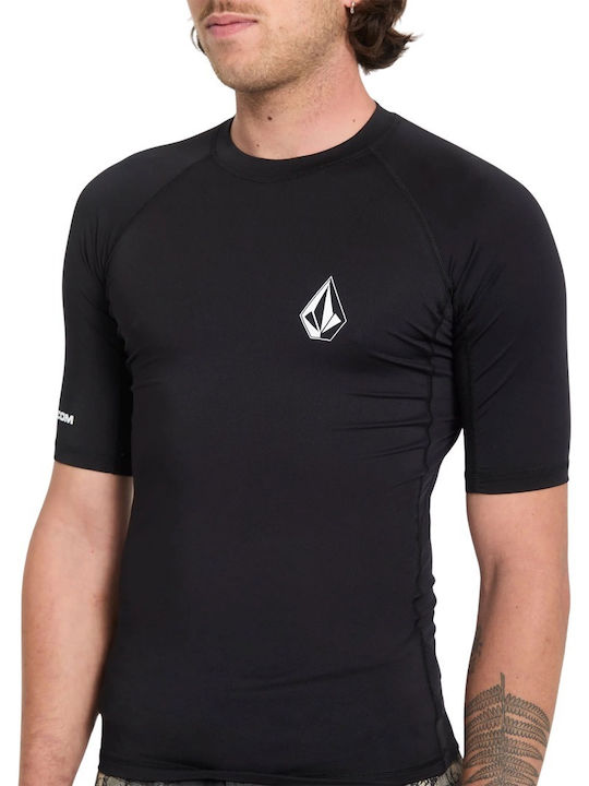 Volcom Lido Solid Rashguard UPF 50+ Ανδρική Κοντομάνικη Αντηλιακή Μπλούζα Μαύρη
