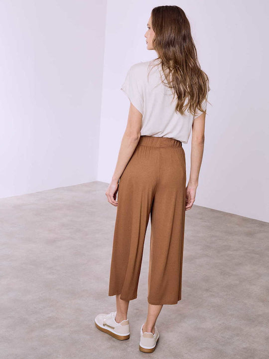 Celestino Γυναικεία Ψηλόμεση Ζιπ Κιλότ με Λάστιχο Loose Fit Celestino Γυναικεία Ψηλόμεση Ζιπ Κιλότ με Λάστιχο Loose Fit