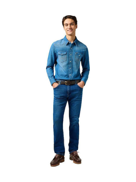 Greensboro Ανδρικό Παντελόνι Τζιν Ελαστικό Regular Straight Fit Μπλε