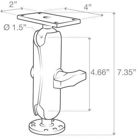 Ram Mounts Ram Стойка С Двойна Сфера За Монтаж С Пробиване Humminbird Helix 7 Средна Многоцветна