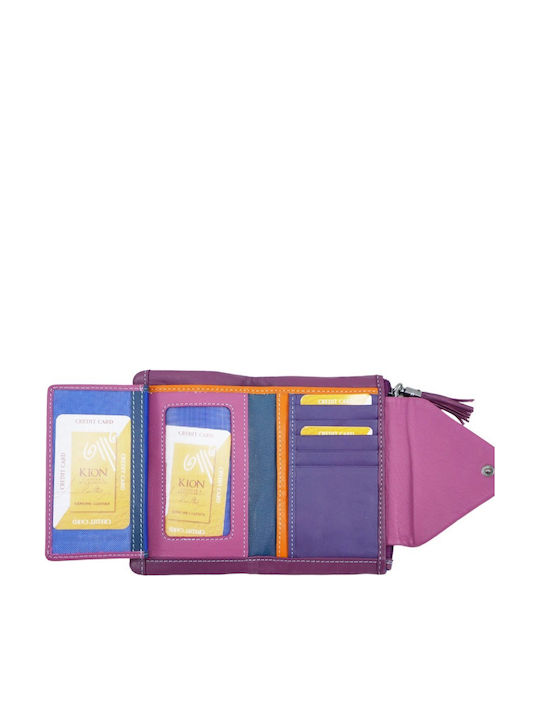 Klein Leder Damenbrieftasche Lila