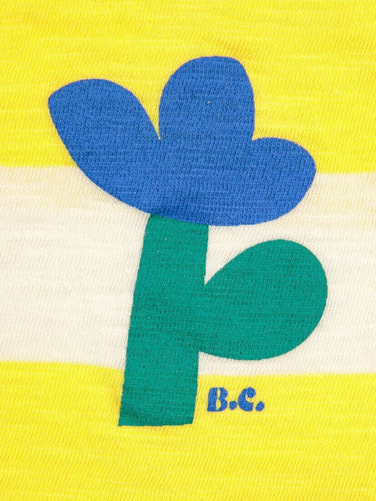 Bluza Pentru Copii Cu Mâneci Scurte Dungi Galbene