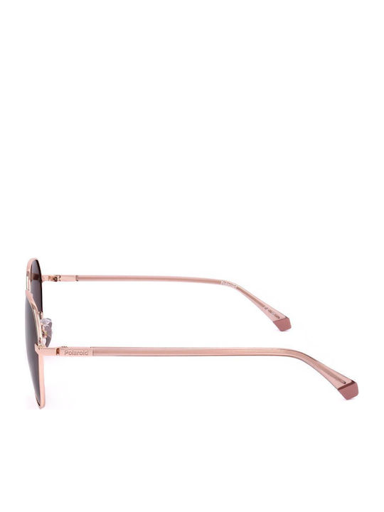 Polaroid Unisex Sunglasses with Rose Gold Frame and Purple Lens PLD4168/G DDB/57