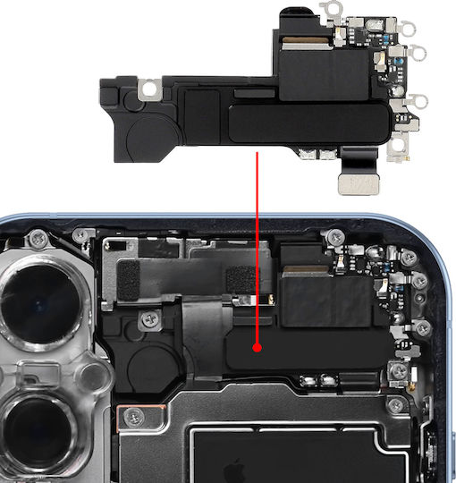 Clappio Difuzor Intern Compatibil Iphone 17 Modul Difuzor Superior Negru