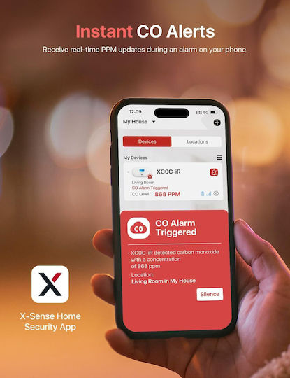 X-Sense XC0C-iR Autonomous Carbon Monoxide Detector CO Wi-Fi