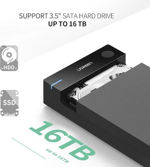 Ugreen Case for Hard Drive 3.5" SATA III with Connection USB 3.0