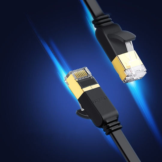 Ugreen Flat U/FTP (STP) Cat.7 (10Gbps) Καλώδιο Δικτύου Ethernet 3m Μαύρο