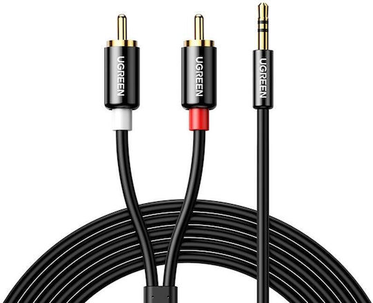 Ugreen Καλώδιο Ήχου 3.5mm male - RCA male Μαύρο 3m με Επίχρυσους Ακροδέκτες 10590