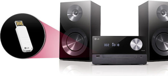LG Ηχοσύστημα 2.0 CM2460 CM2460 100W με CD / Digital Media Player, WiFi και Bluetooth Μαύρο