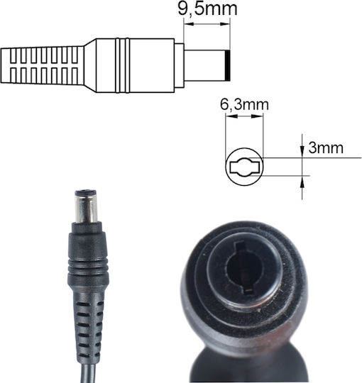 Laptop Charger 15V 5A for Toshiba with Detachable Power Cable