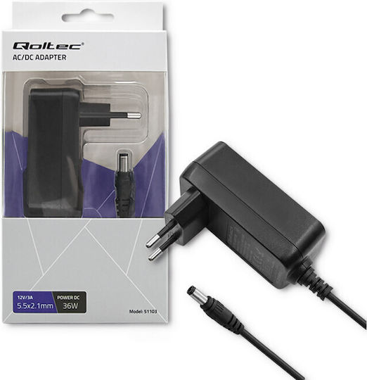 Qoltec Universal Laptop Charger 36W 12V 3A without Power Cable