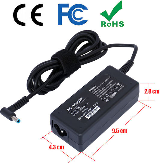 Laptop Charger 45W 19.5V 2.31A for HP with Detachable Power Cable Bulk