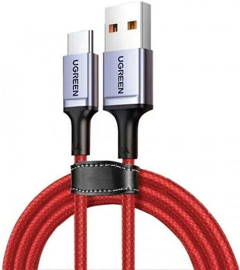Ugreen Braided USB 2.0 Cable USB-C male - USB-A 60W Κόκκινο 1m 20527