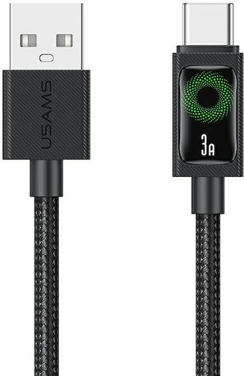 Usams Regular USB 2.0 Cablu USB-C bărbătesc - USB-A 18W Negru 1.2m (SJ772USB01)