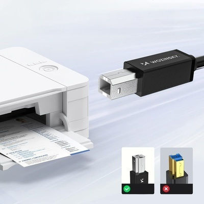 Wozinsky Regular USB 2.0 Cablu USB-C bărbătesc - USB-B Negru 2m