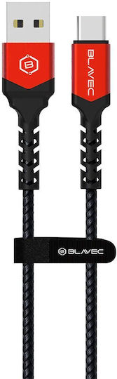 Blavec Cablu Raptor Braided USB 2.0 USB-C Masculin - USB-A 66W PD Negru 2m