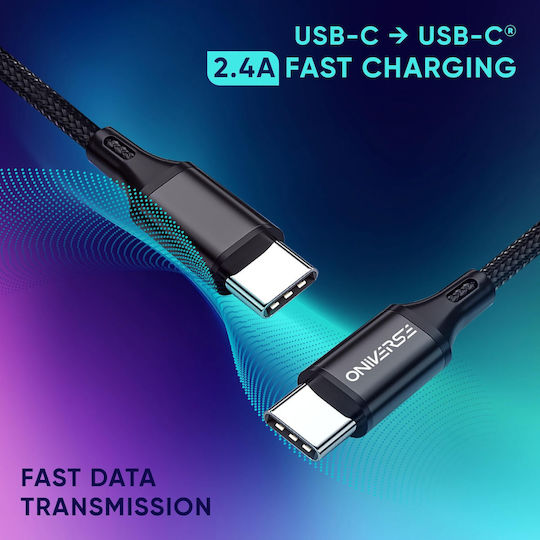 Oniverse USB 2.0 Cable USB-C male - USB-C Μαύρο 3m