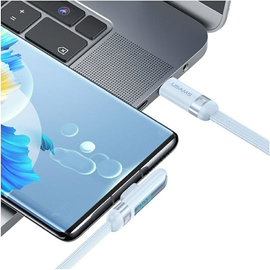 Usams USB 2.0 Cable USB-C Male - USB-C 100W PD Purple 1.2m
