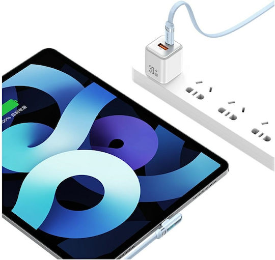 Usams USB 2.0 Cable USB-C Male - USB-C 100W PD White 1.2m