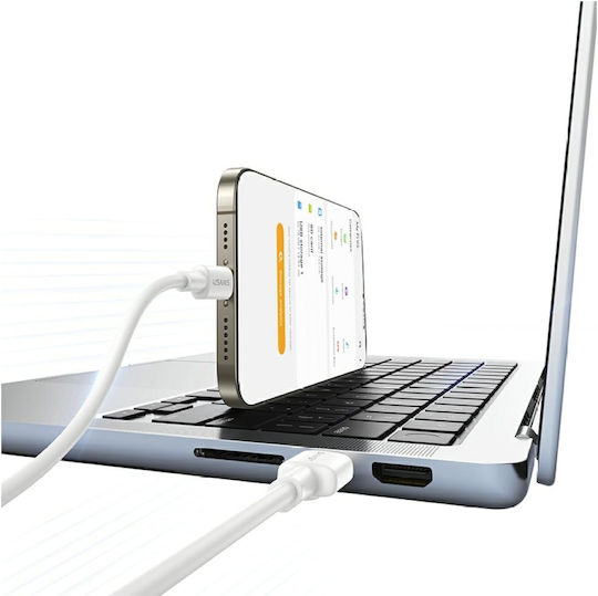 Usams USB 2.0 Cable USB-C Male - USB-A / USB-C 18W White 1m
