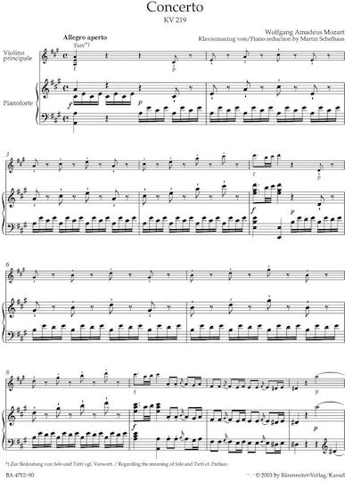 Barenreiter Παρτιτούρα για Βιολί