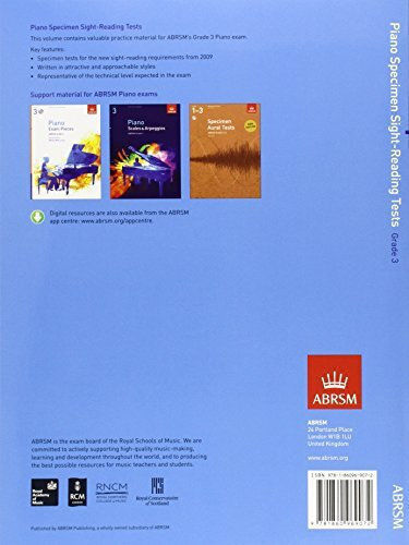 ABRSM Piano Specimen Sight Reading Tests 2009 Metodă de Învățare pentru Pian Clasa a 3-a W009825163