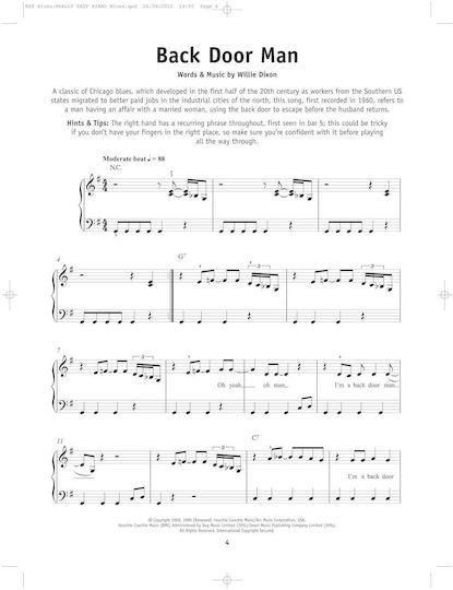 Music Sales Piano Really Easy Blues за Пиано