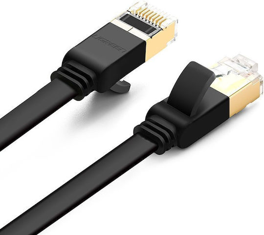 Ugreen Flat U/FTP (STP) Cat.7 (10Gbps) Καλώδιο Δικτύου Ethernet 1m Μαύρο
