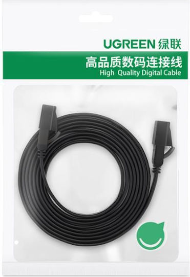 Ugreen Cablu De Rețea Ethernet Flat U/FTP (STP) Cat.6a (Gigabit) 15m Negru