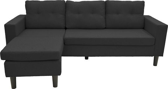 Maneli Ecke Sofa mit Umkehrbarer Winkel Schwarz 196x138x82cm
