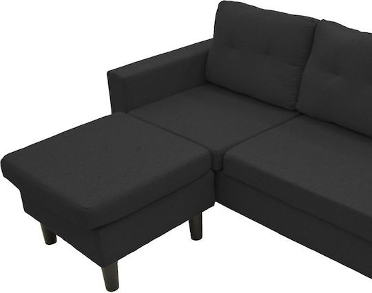 Maneli Ecke Sofa mit Umkehrbarer Winkel Schwarz 196x138x82cm