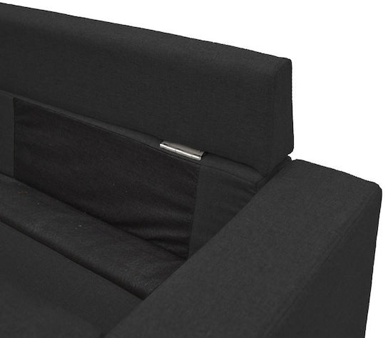 Maneli Ecke Sofa mit Umkehrbarer Winkel Schwarz 196x138x82cm