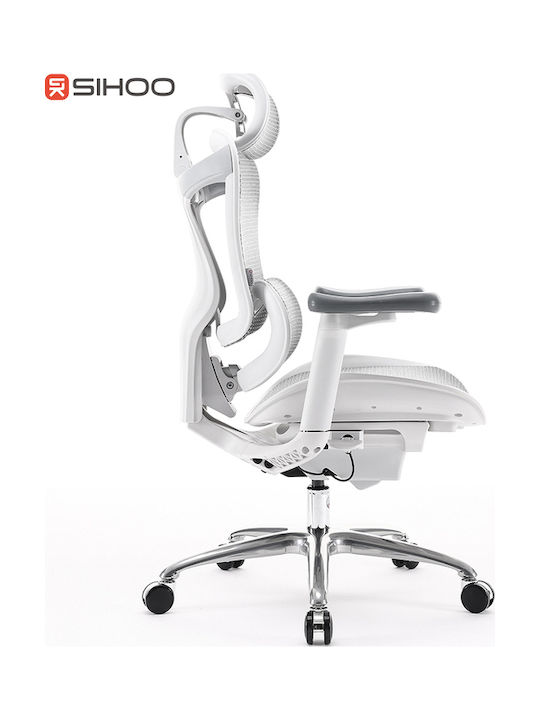 Sihoo Scaun de Birou cu Brațe Reglabile Off White