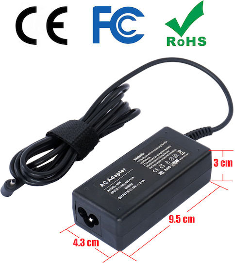 AD-4019P Зарядно за лаптоп 40W 19V 2.1Спецификация за Samsung с Отделяем Кабел за Захранване