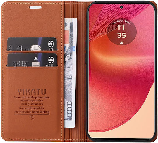 Yikatu Book Synthetic Leather / Silicone Brown (Motorola Edge 50 Fusion)