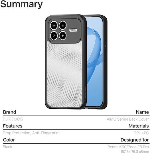 Dux Ducis Aimo Series Back Cover Πλαστικό / Σιλικόνης Μαύρο (Poco F8 Pro)