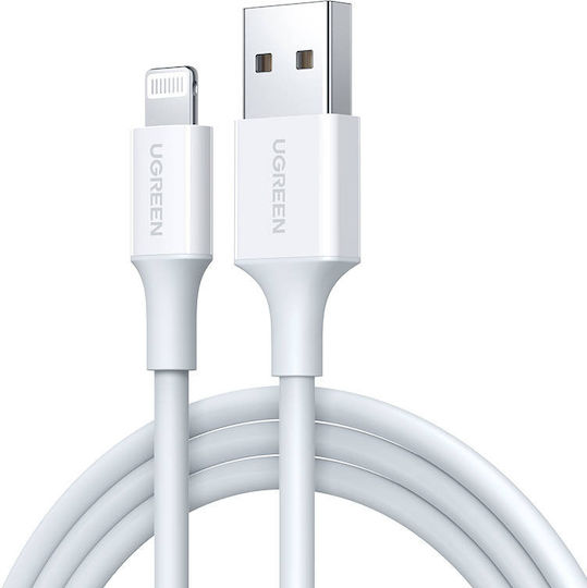 Ugreen US155 USB-A to Lightning Cable 12W Λευκό 1m (20728)
