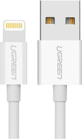 Ugreen US155 USB-A to Lightning Cable 12W Λευκό 1m (20728)