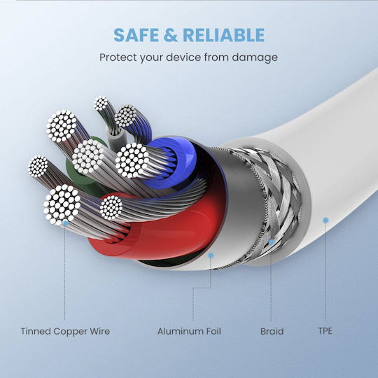 Ugreen US171 USB-C to Lightning Cable 18W Λευκό 1m (10493)