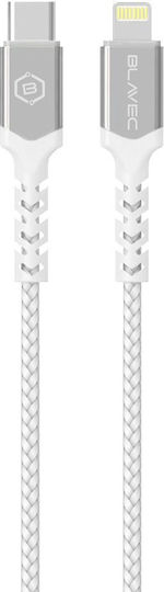 Blavec Braided USB-C to Lightning Cable 20W Λευκό 0.5m