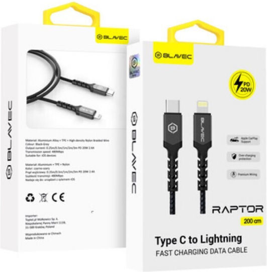 Blavec USB-C zu Lightning Kabel 20W Schwarz 2m